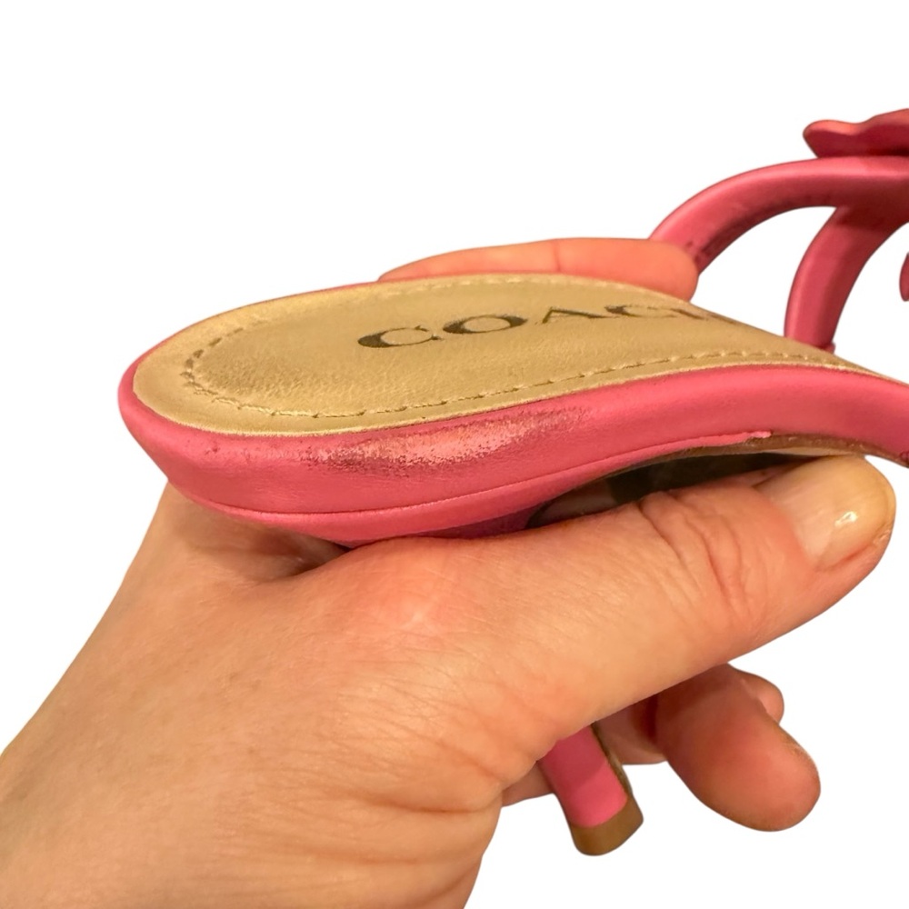 Coach Kellie Women's Bubblegum Pink Slide Leather Sandals sz 8.5 - Picture 9 of 10